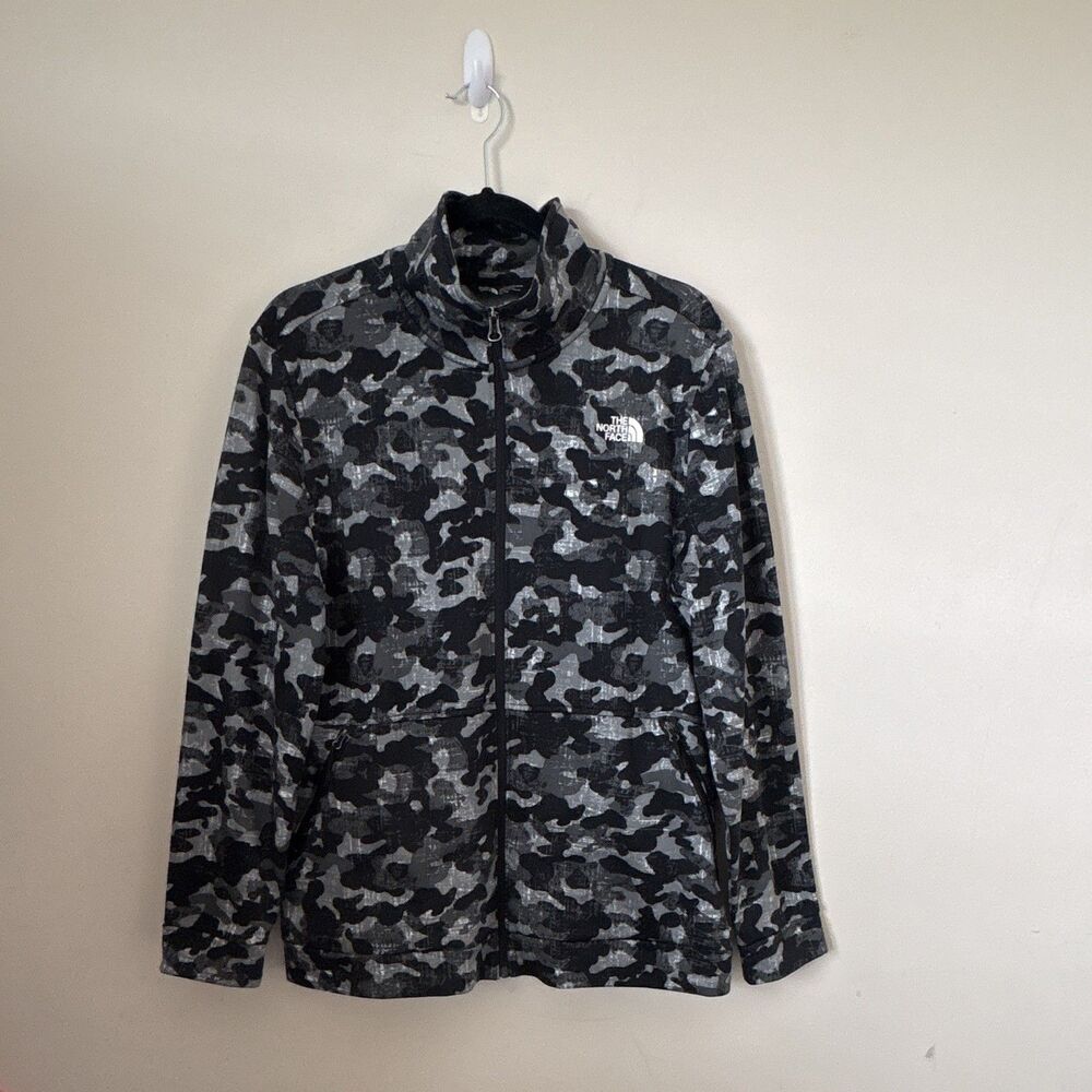 The North Face Women’s Gray/Black Camo Full Zip Basic Jacket Size XL